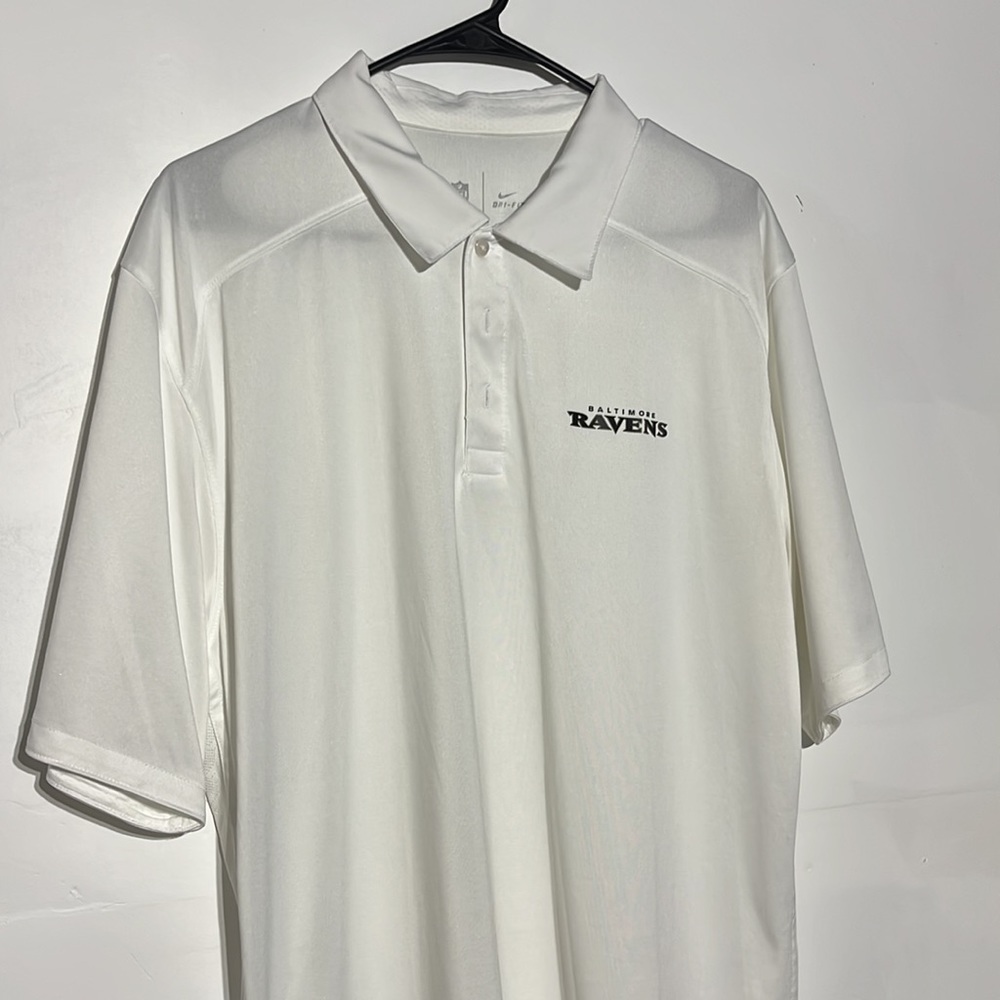 Nike White Baltimore Ravens Dri-Fit Polo Size L - Picture 2 of 10